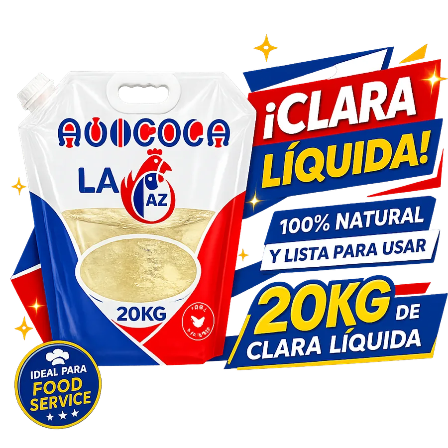 Clara líquida 20 kg Avícola La Paz — ideal para restaurantes y cocinas